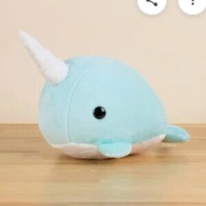 Bellzi Narwhali Teal Blue Plush Regular Size